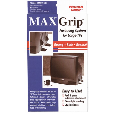 Ready America Ready America MRV-630BK MAXGrip Thumb Lock Fastener System With Tether For Large TVs - Black MRV-630BK